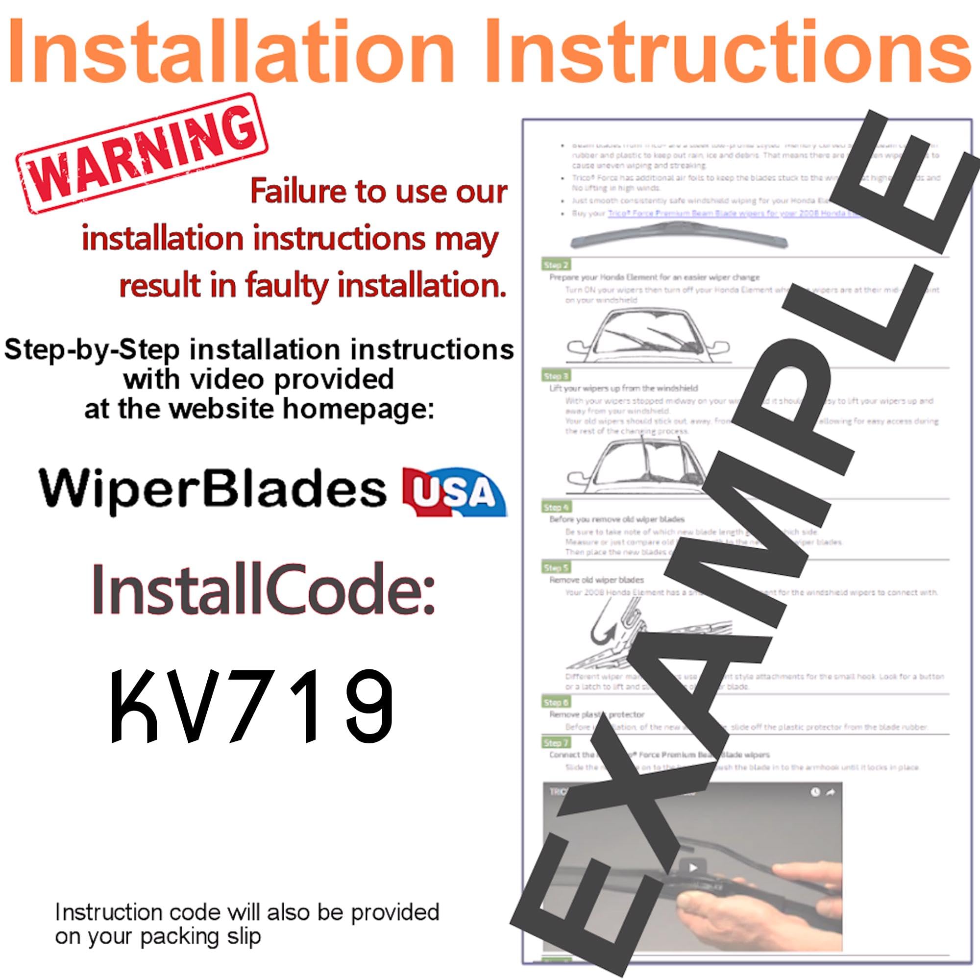 WiperBladesUSA Beam Blade Wipers compatible with - Product View