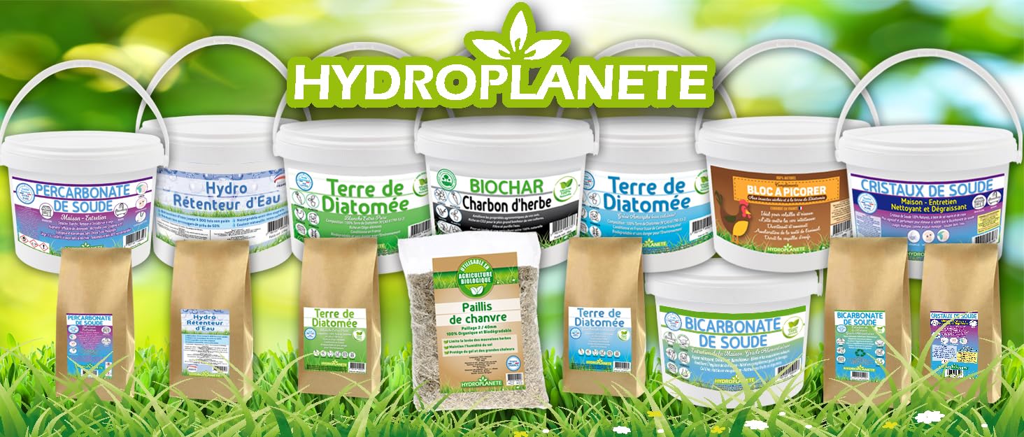 HYDROPLANETE Paillis de Chanvre 100% Naturel Sacs 5L 10L 20L 50L 100L 200L Agriculture Biologique Potager