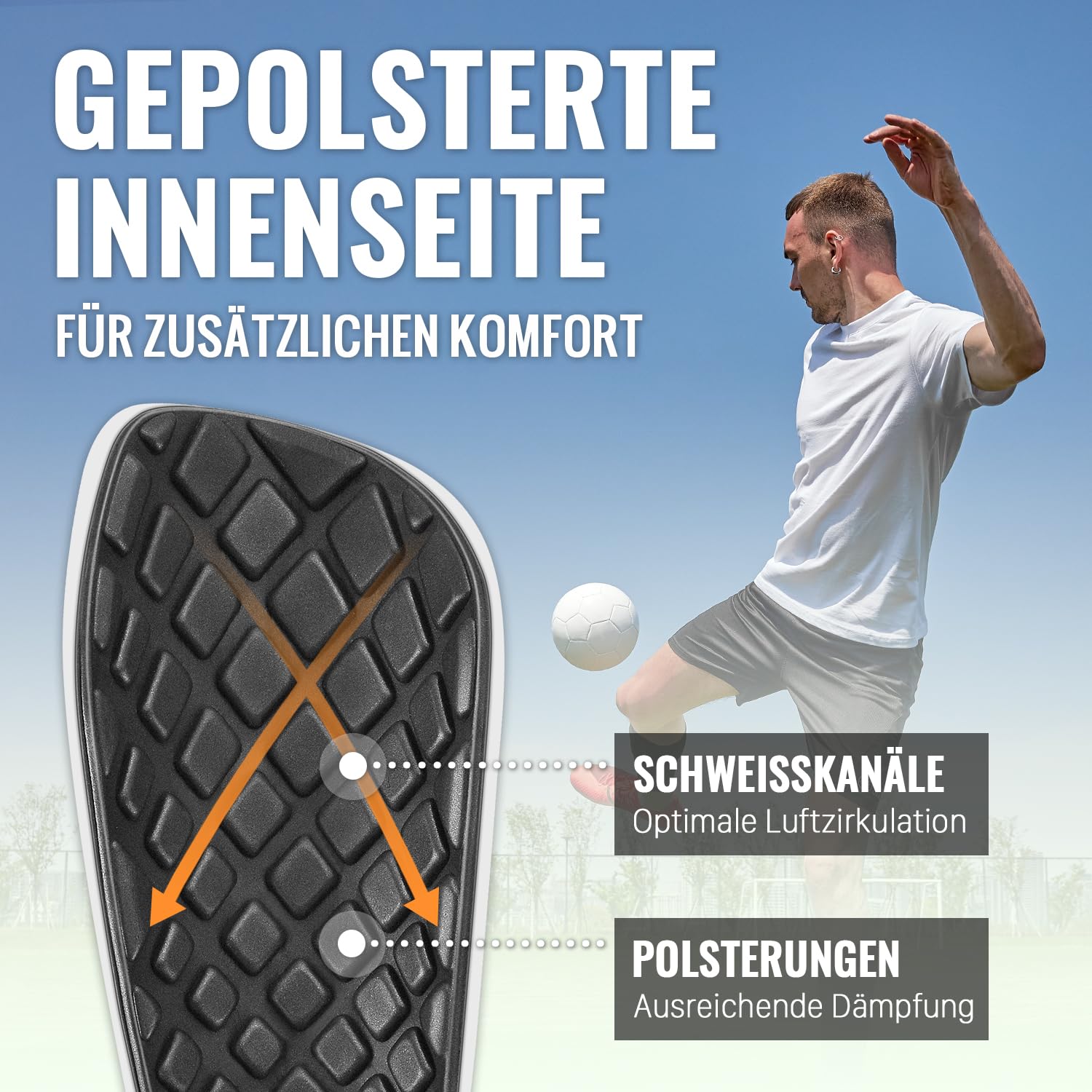 Northdeer Schienbeinschoner inkl. Stutzen mit Optimierter Einstecktasche - Schienbeinschoner Fußball zum Einschieben (Schwarz M - 2 Paar Halter)