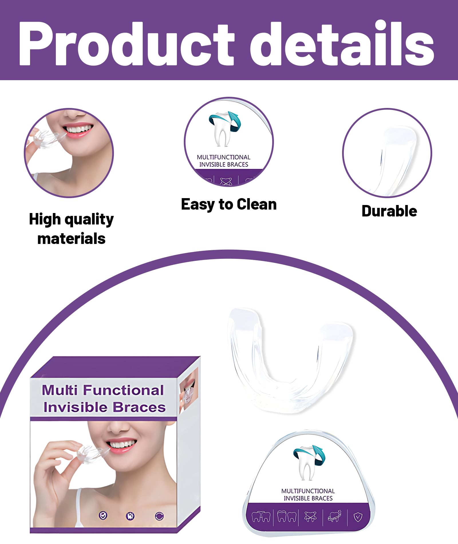 Teeth Aligners for Straightening Teeth, Night Guards for Teeth Grinding, Transparent Teeth Aligner for Minor Dental Alignment - Image 3 thumbnail