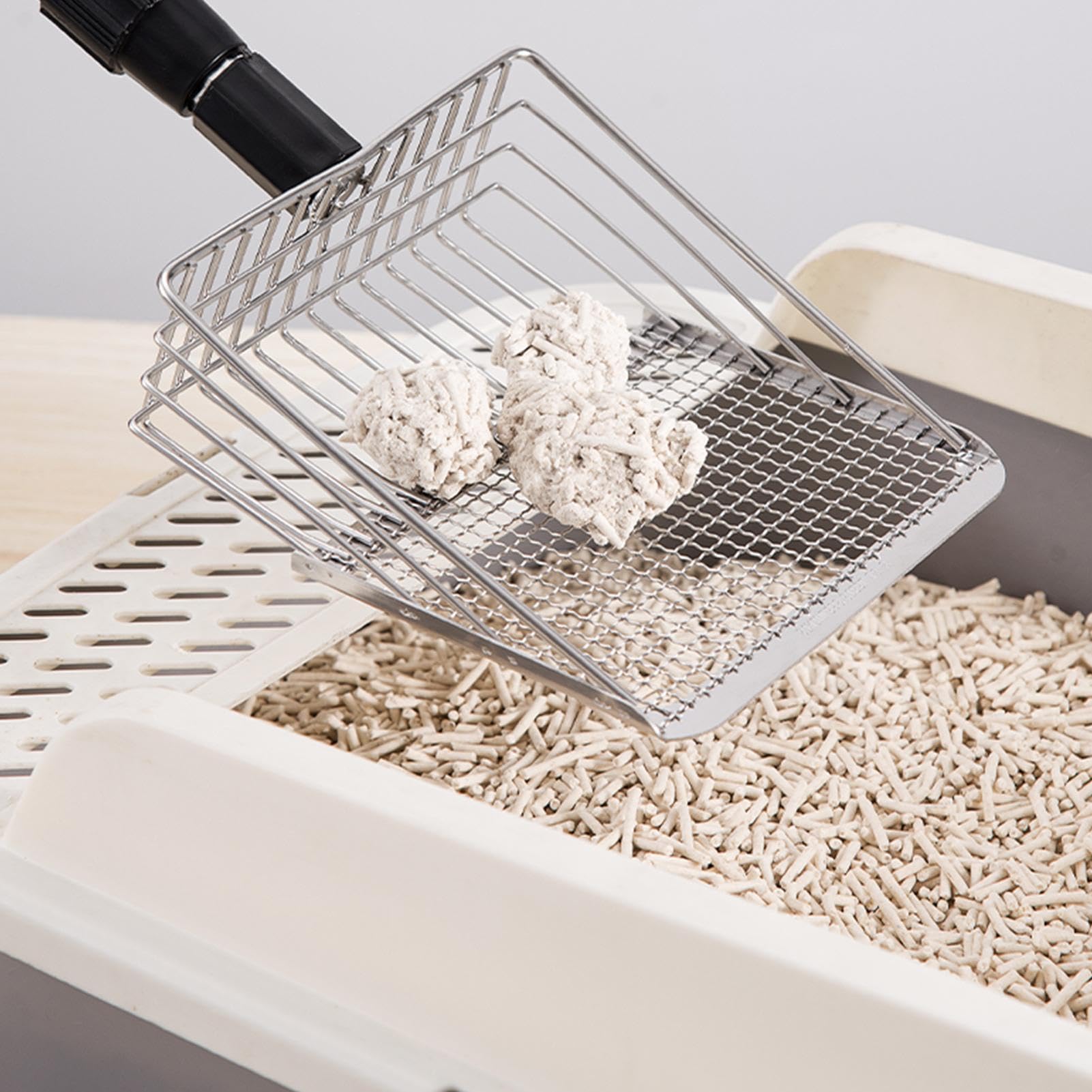 Reinigungsschaufel Für Katzenstreu & Hühnerstall - Verstellbarer Griff Mit Feingitter