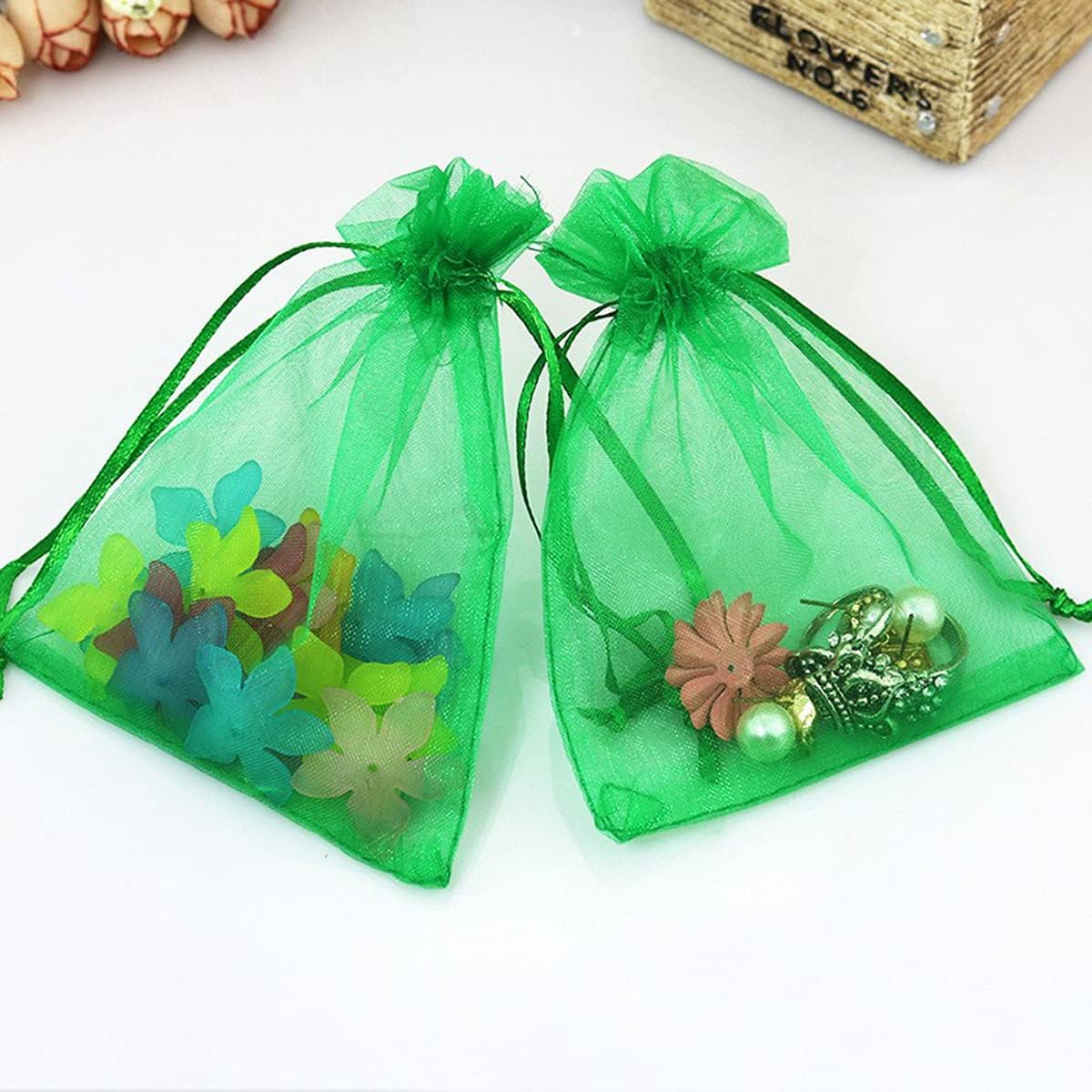 60 sacchetti in organza, 10 x 12 cm, sacchetti regalo in organza, da riempire, in organza con coulisse, per matrimoni, sacchetti regalo, viola chiaro