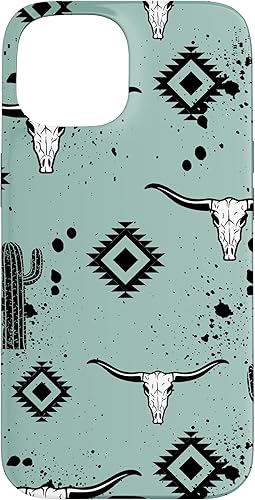Miniatura 10 de Funda para iPhone 13 Pro Max Western Country Aztec Bull Skull Cactus Cactus Patrón