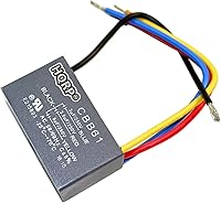 Vista 28 de HQRP Condensador compatible con ventilador de techo Hampton Bay 4uf+5uf+6uf de 5 cables CBB61 con certificación UL