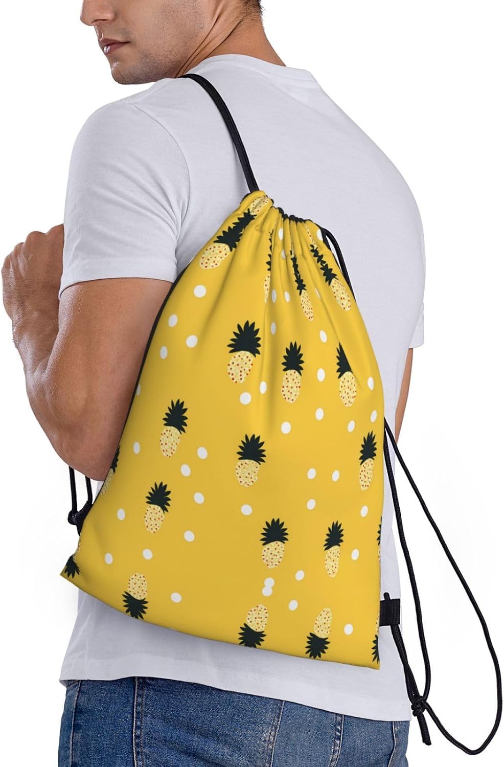 jackfruit motif Foldable drawstring backpack, lightweight storage bag - large-capacity fitness travel bag image 2