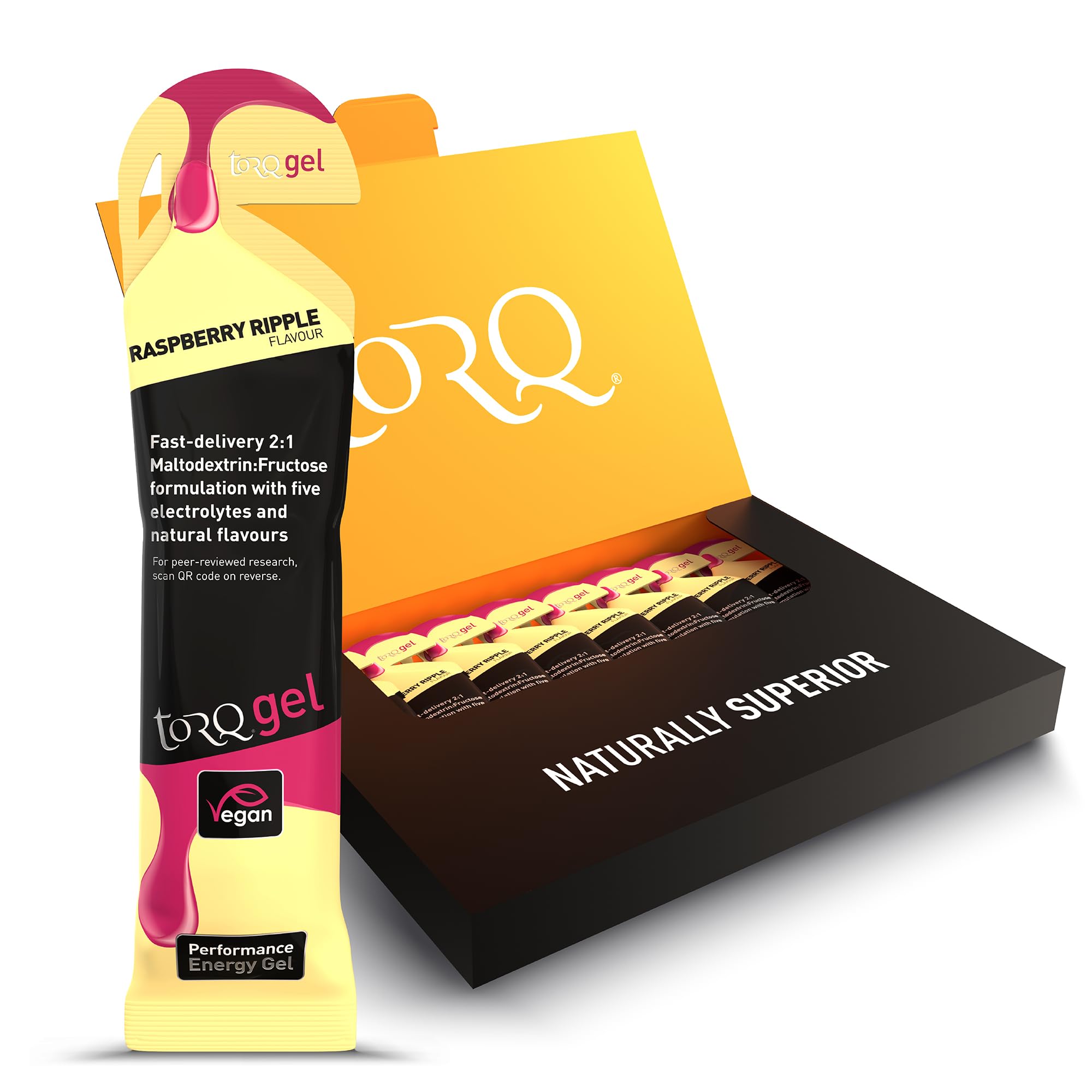 TORQ Running Gels with Electrolytes - 2:1 Maltodextrin: Fructose for Endurance Sports & Optimal Performance | Energy Gels for Running, Cycling & Marathons - 30g Carbs Per Gel | Raspberry Ripple 8