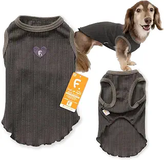 ダックス ランダム ニット 裾 フリル タンク ダックス 抜け毛対策 タンクトップ 犬の服 フルオブビガー 33/チャコール DML