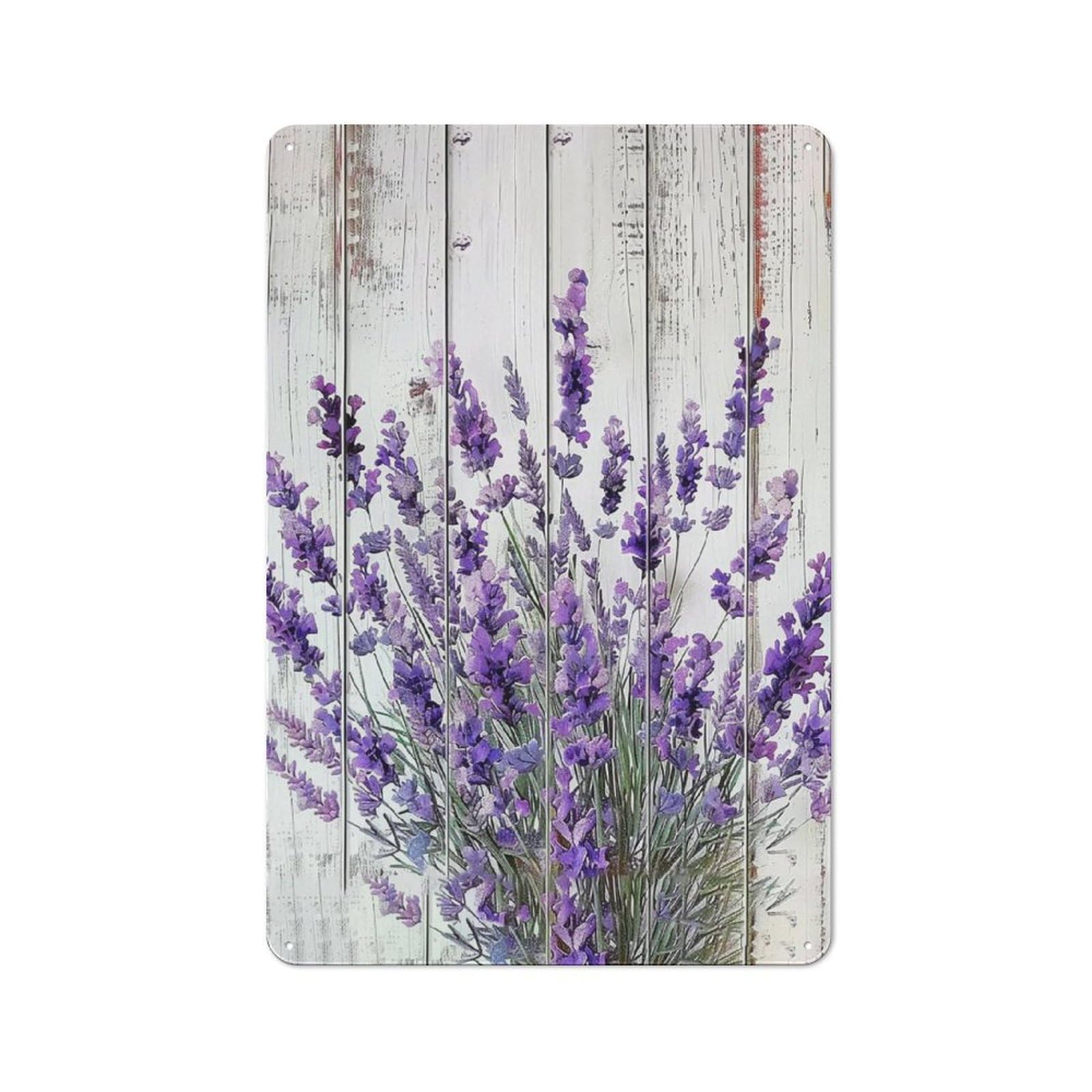 Rustic Metal Sign, Natural Realistic Bird Flower Vintage Farmhouse Wall Decor 12x8 Inch