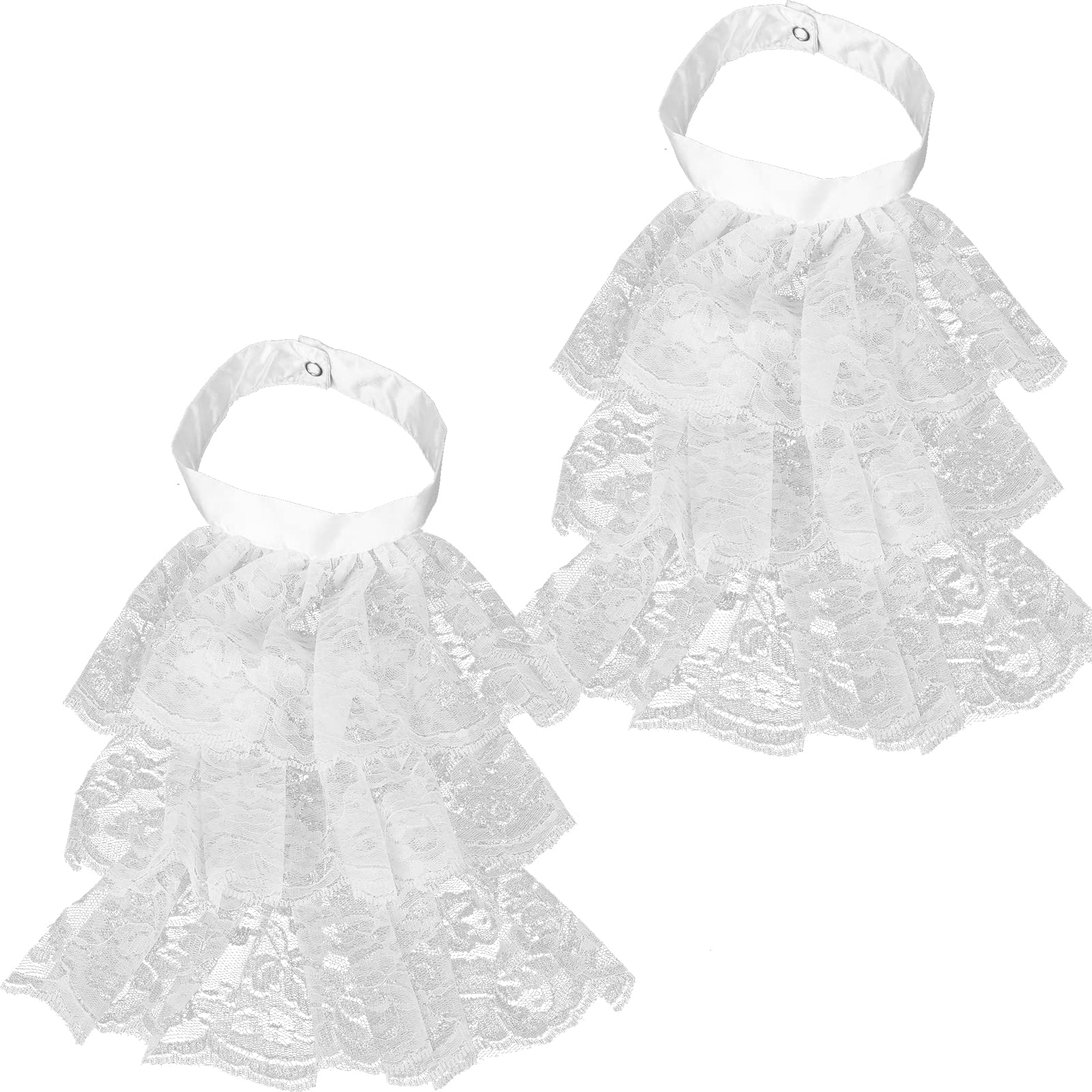 BeupyVictorian Lace Jabot Neck Ruff Collar and Cuffs Set