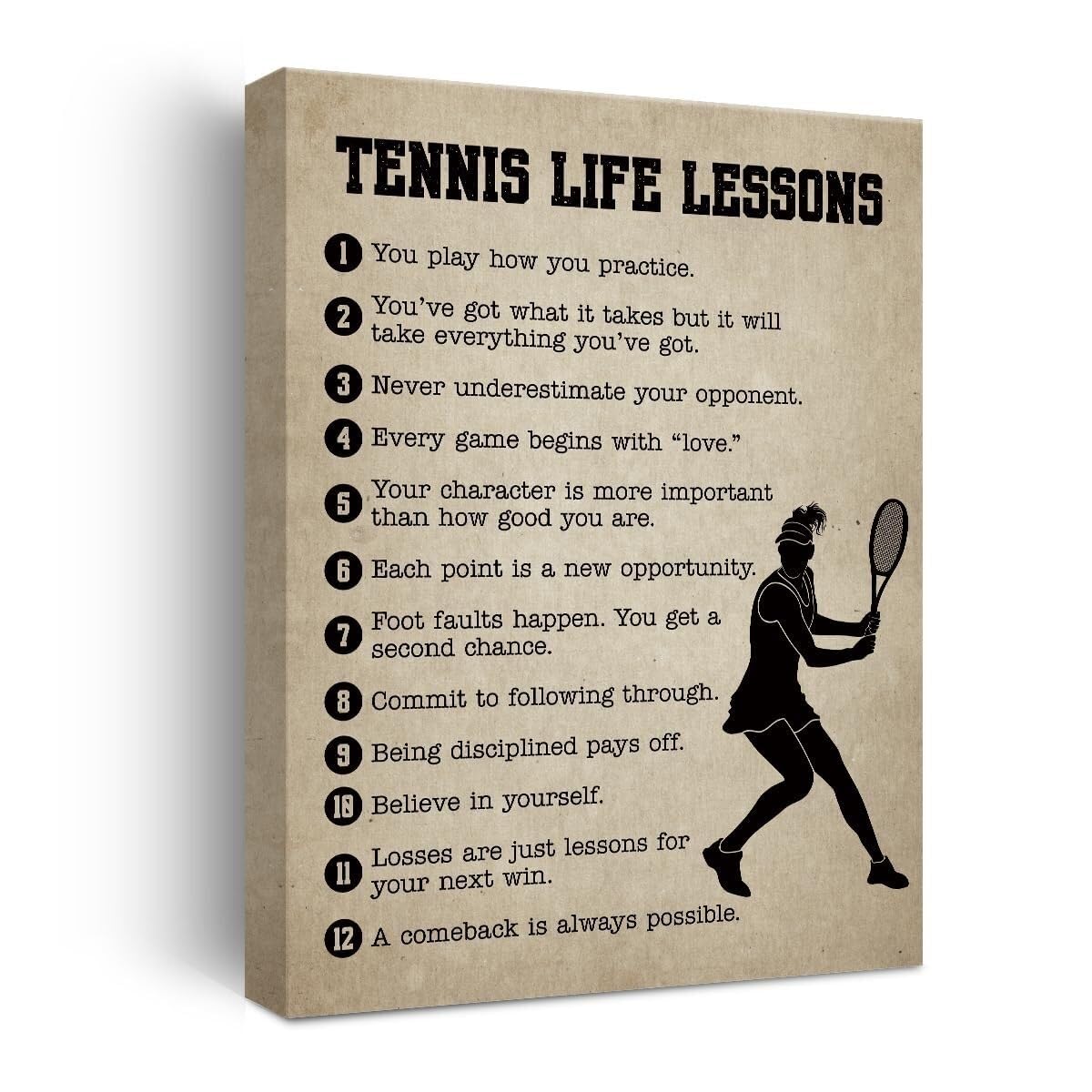 QMKADFQXF Competitive Tennis Poster Motivational Wall-Art for Players Coaches Training Room Locker Room Sports Office Decor(Framed,16x24inch(40x60cm))