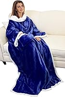 Vista 14 de Catalonia Manta Sherpa Vestible con Estampado de Gatos y Perros con Mangas y Brazos, Cómoda Manta Envolvente de TV con Mangas, Manta Grande