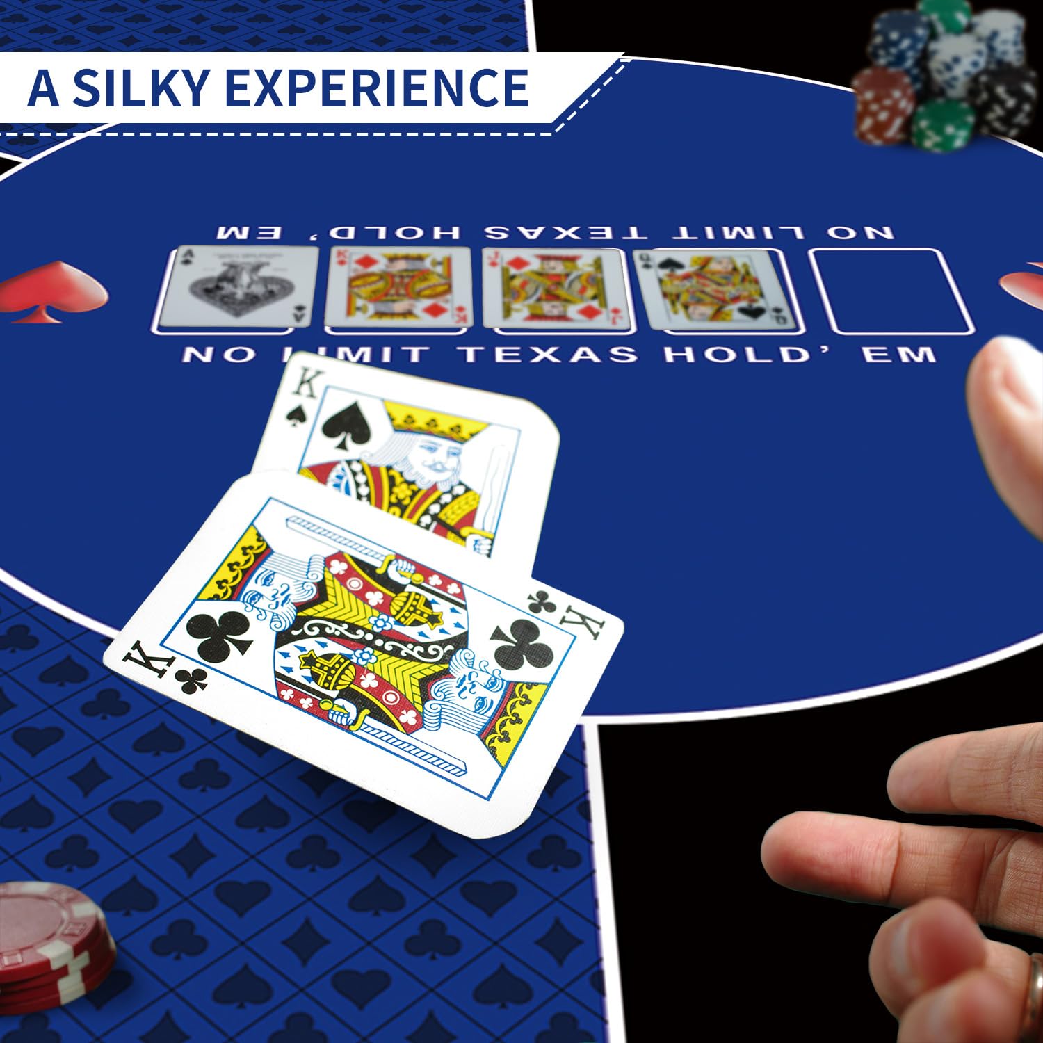 LaiEr 60/80/100/120/140/160cm Quadratische Poker Matte Texas Hold'em Poker Gummimatte Poker Topper für Tische Faltbare Tragbare Poker Tischplatte Layoutw für Poker Spiele Blackjack Casino(140 * 140cm)