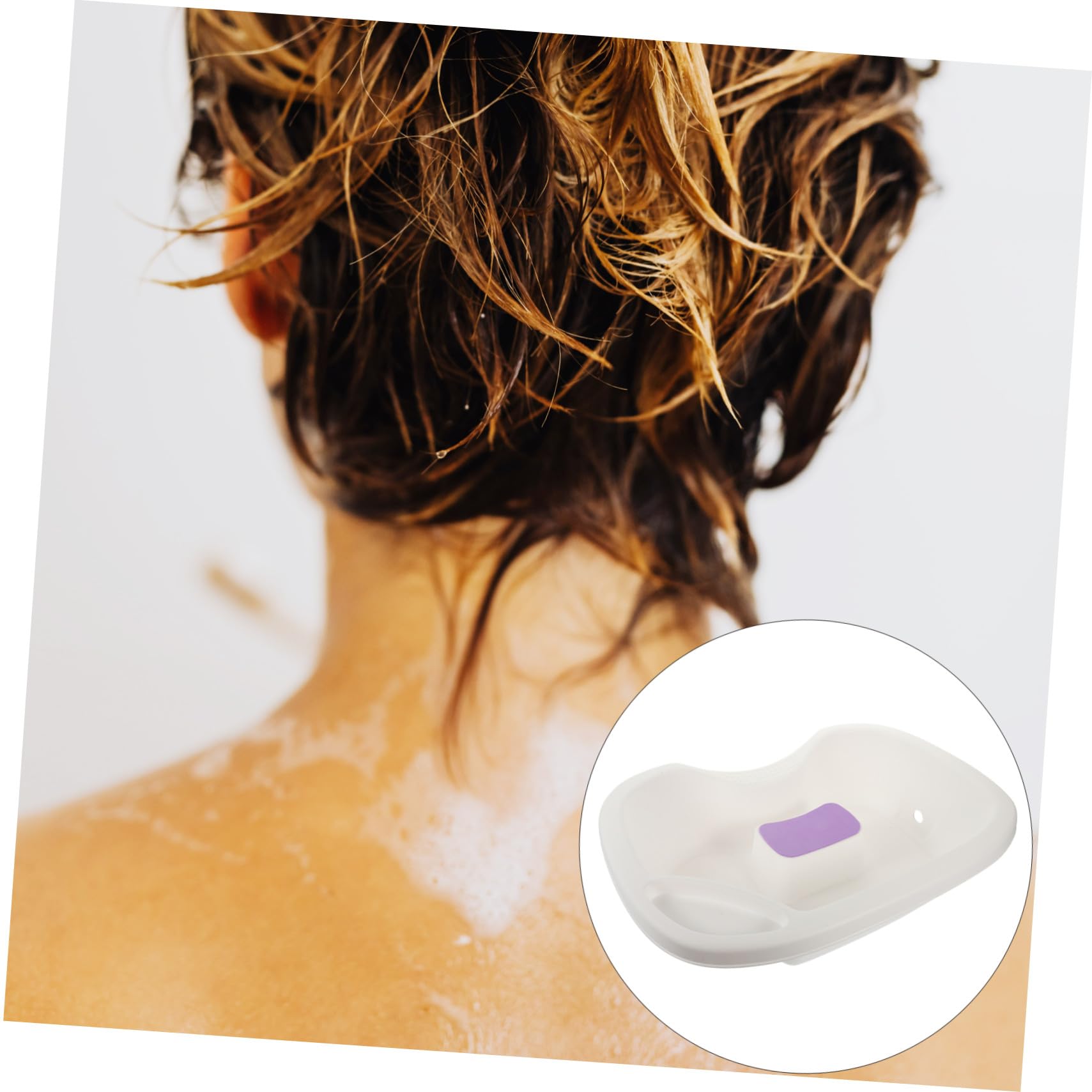 Haarwaschbecken aus Kunststoff Weiß für Liegendes Haarewaschen | Ergonomisches Design, für Kinder und Schwangere Geeignet, Haushalts Bett Shampoobecken