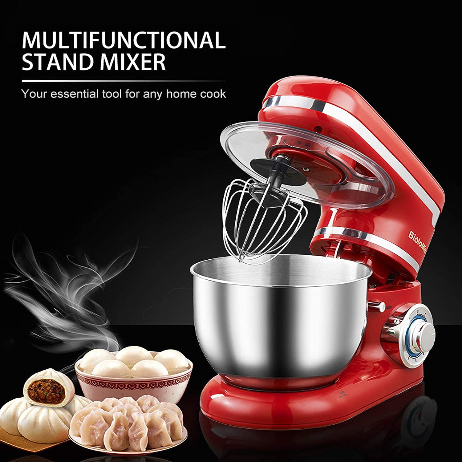 Amazon | スタンドミキサー 5L大容量ボウル 7段階変速 3種類