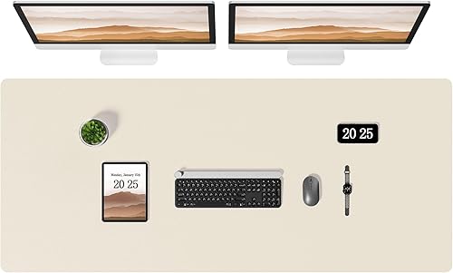 Miniatura 38 de Aothia Protector de escritorio de cuero - Alfombrilla grande para mouse, alfombrilla de oficina, secante antideslizante de cuero PU, almohadilla de