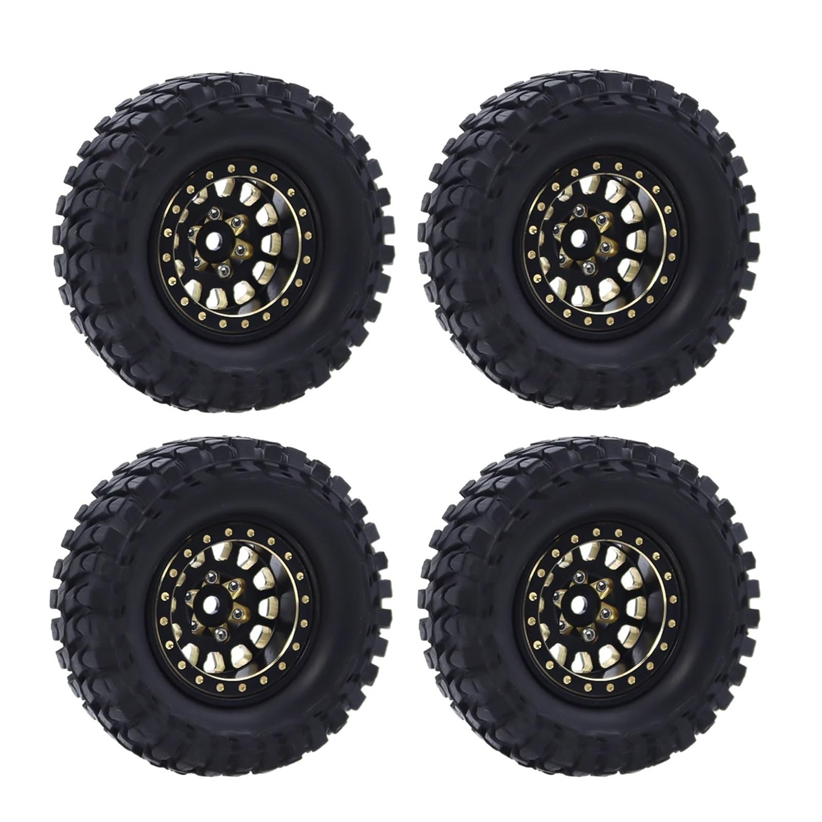 Per Axial Per SCX24 Per FCX24 Per TRX4M 1/24 1/18 RC Auto Parti Di Aggiornamento In Ottone Beadlock Mozzo Ruota Cerchi 4 Pezzi 1.0 Pollici Plus Ricambi Modellini RC