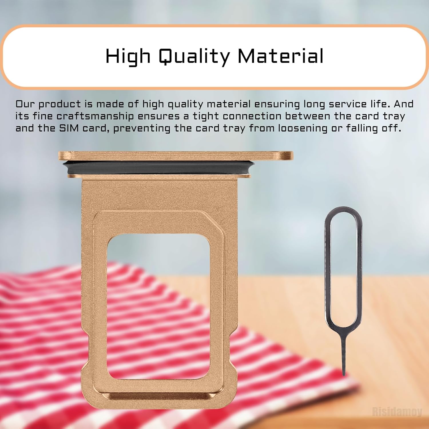 for iPhone 11 Pro Max 11 Pro Gold Single SIM Card Tray Slot Part | Single SIM Version Card Slot Replacement with Waterproof Rubber Ring SIM Ejector for iPhone 11Pro 11PromaxA2161 A2220 A2218