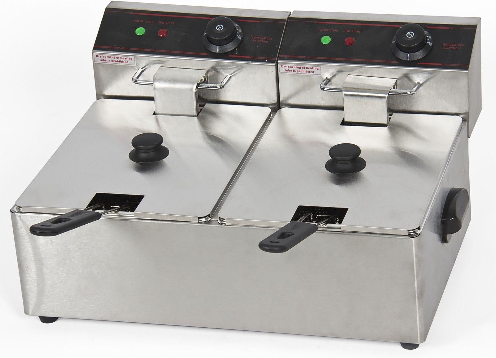 5000W 12 Liter Electric Countertop Deep Fryer Dual Tank 6 Commercial Restaurant