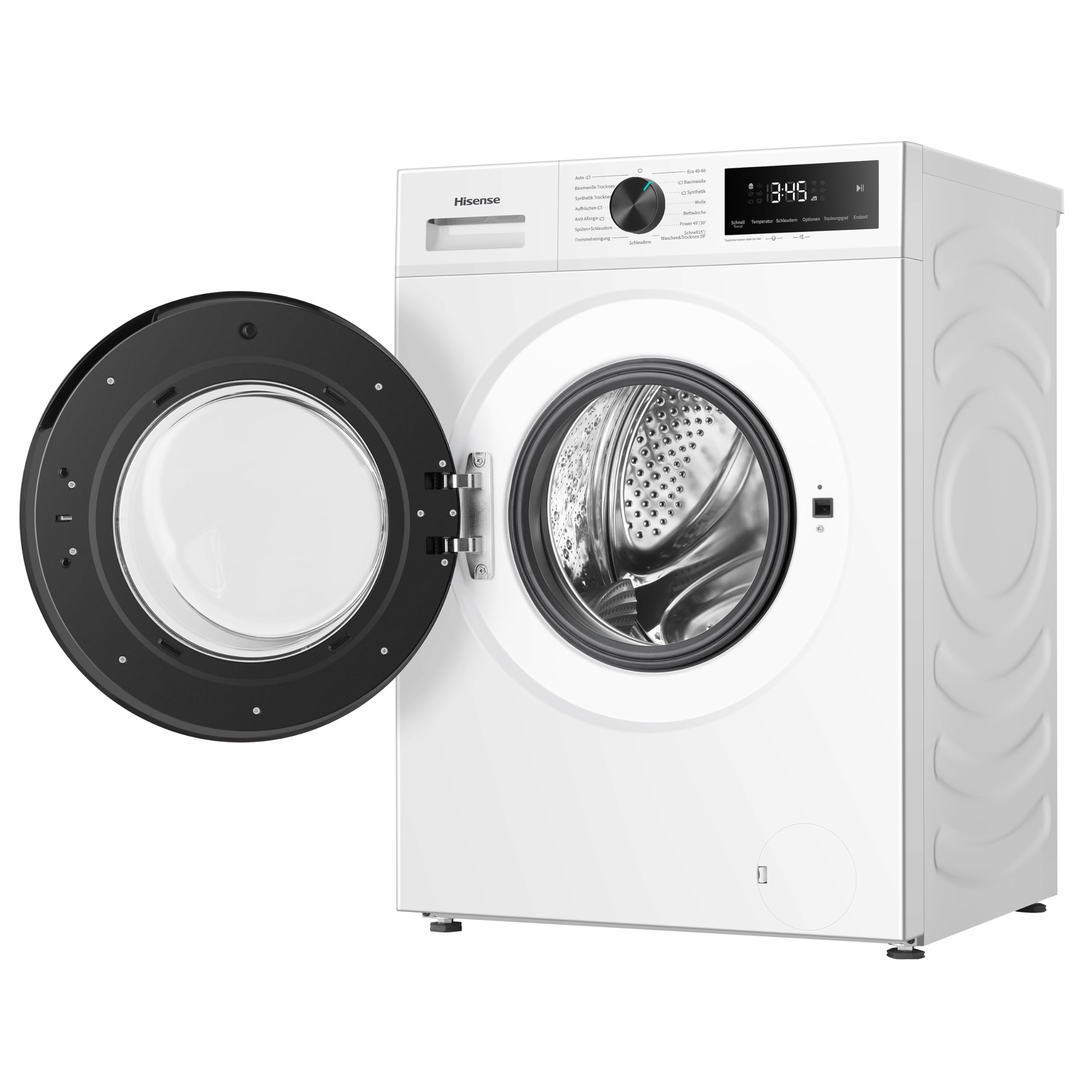 Hisense WD1I8042BWP2 Waschtrockner, 8 Kg, 1400 U/Min, 15 Programme, Automix-Waschmittelschubfach, Pure Jet, Wash&Dry 59', Eco Refresh, Schnellwaschgang, Dampffunktion, Anti-Allergie, EEK A-D, Weiß