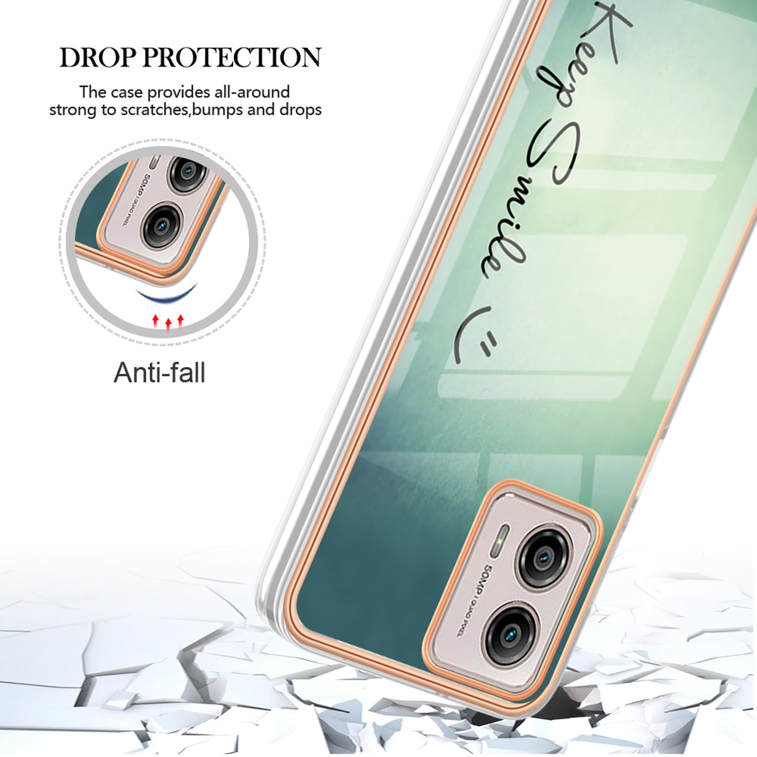 YUXING Silicone Cover per Motorola Moto G13 / Moto G23 - Moda Modello Carino Custodia Design Sottile Slim Cover Antiurto, Antiscivolo Elegante, Protezione Totale (Bianco
