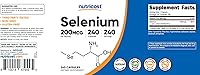Vista 6 de Nutricost Selenio 200mcg, 240 cápsulas vegetarianas, sin OMG, sin gluten, L-Selenometionina