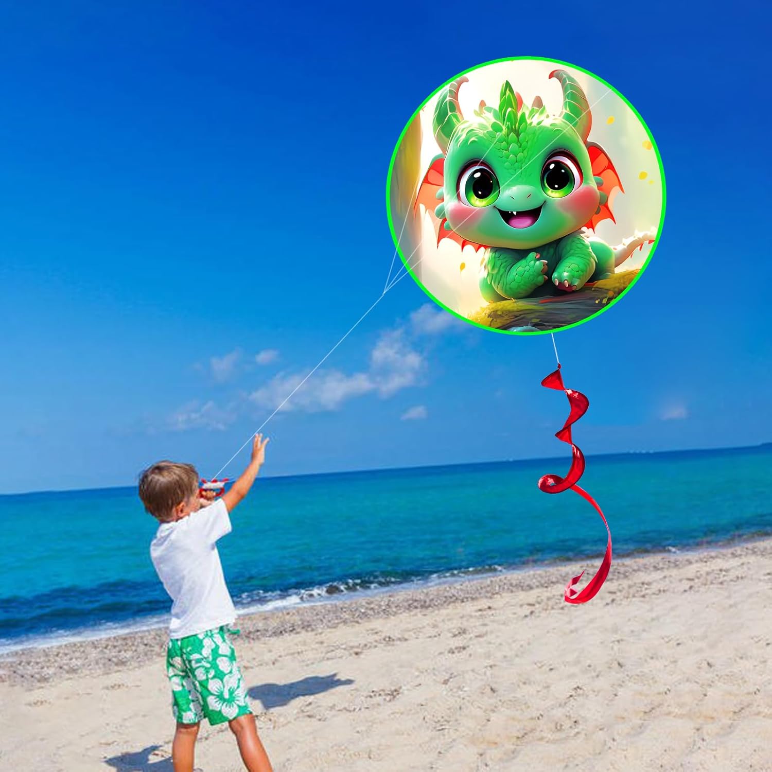 HENGDA KITE Rounded Kite,for Kids and Adults,Easy to Fly,Excellent Fabric and Structure Design,The Pictures are Beautiful in high Definition,Suitable for Beginners(31x31)