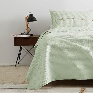 Colcha tejida Banús color Menta. Cama de 135/140 cm