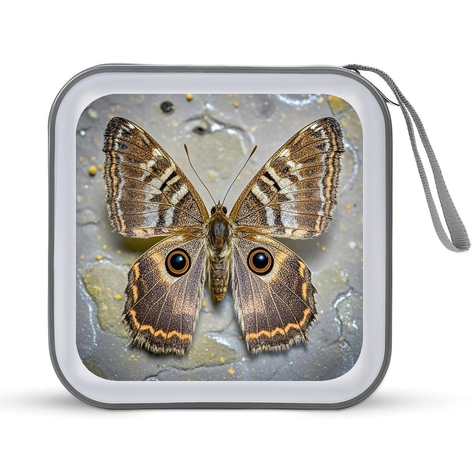 VstaDank Moth DVD Case With Zipper Portable CD Case Hardshell DVD VCD Binder Storage Box EVA Protective Blu-ray Wallet 40 Capacity CD Wallet Movie Music Media Disc Wallets