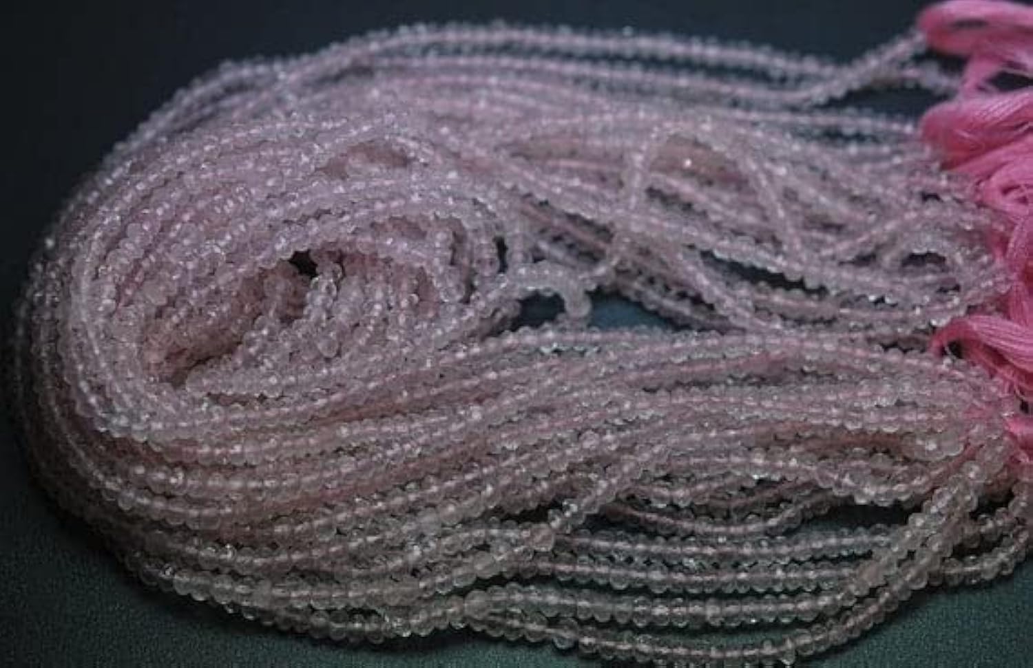 Quartz Rose Facetté Rondelle 3,5-4mm pour Création Bijoux