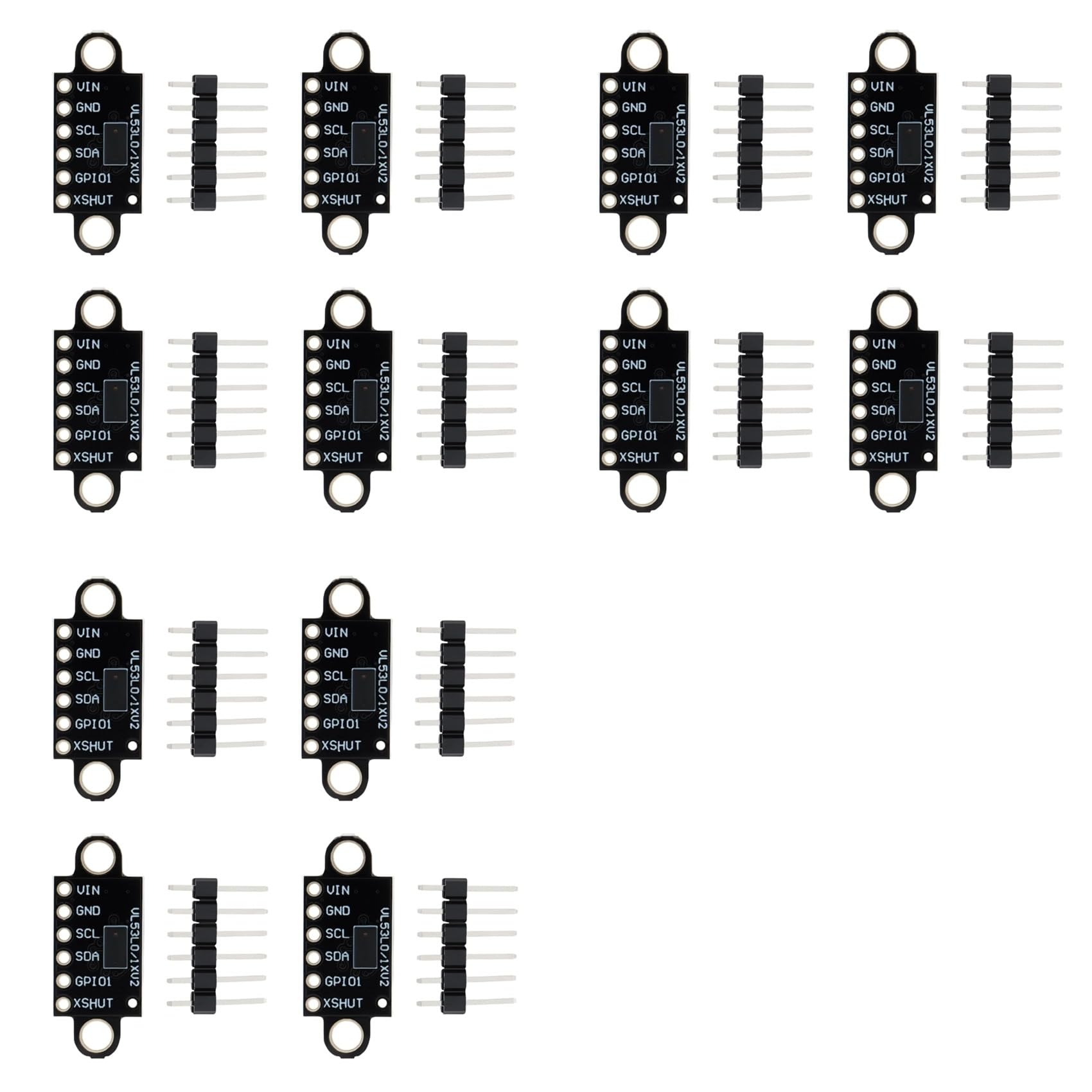 Jnchdghwa Black 12Pcs Time-Of-Flight (Tof) 940Nm Ranging Sensor Breakout -Vl53l0xv2 Distance Measurement Module