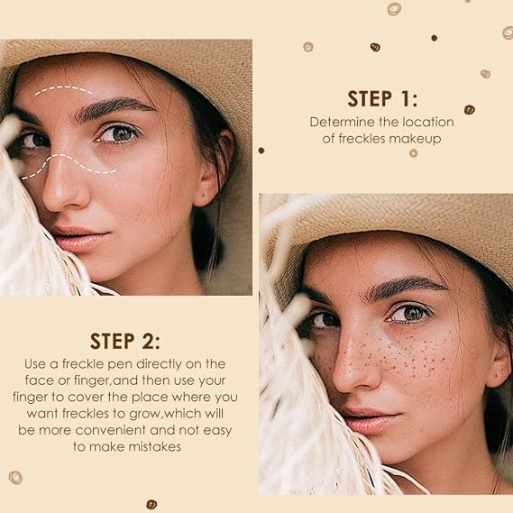 Freckle Pen,Waterproof Long-Lasting Freckle Makeup Pen,Fake Freckles P/en,Freckles Stamp P/en for a Natural Sun-kissed Makeup,Soft Spot Pens For LifeLike Make/up,Suitable for All Skin Types(medium)