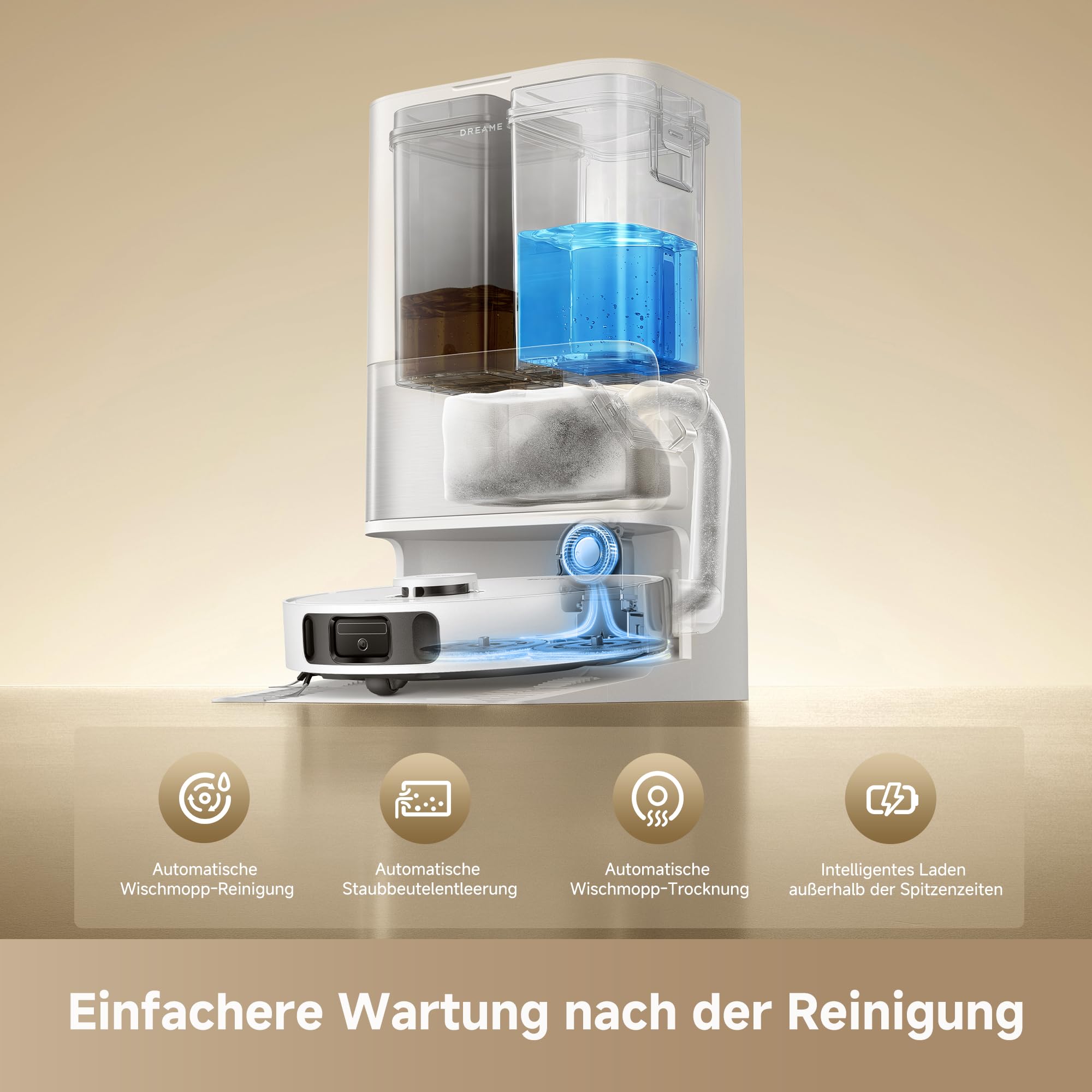 dreame L40 Ultra A Saugroboter mit Wischfunktion,dualem System gegen aufgewickelte Haare, 24.000 Pa Saugkraft, 10,5 mm Moppanhebung, Mopp-Selbstreinigung und intelligenter Hindernisvermeidung