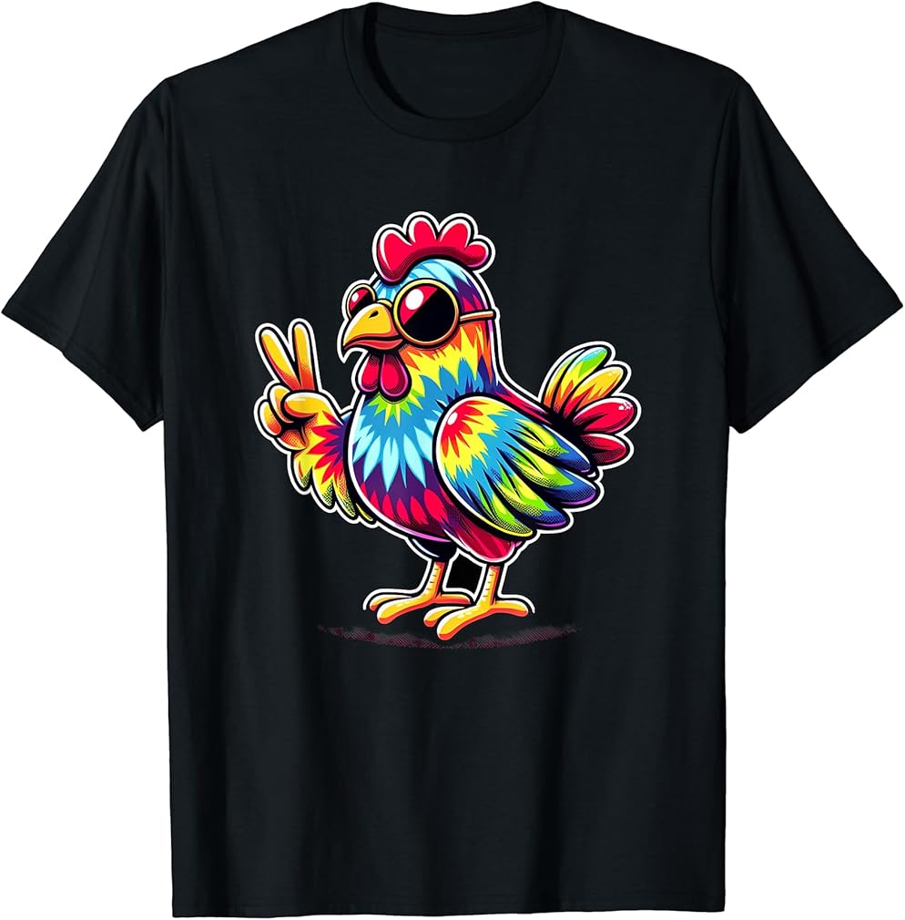 Peace Sign Tie Dye Chicken T-Shirt