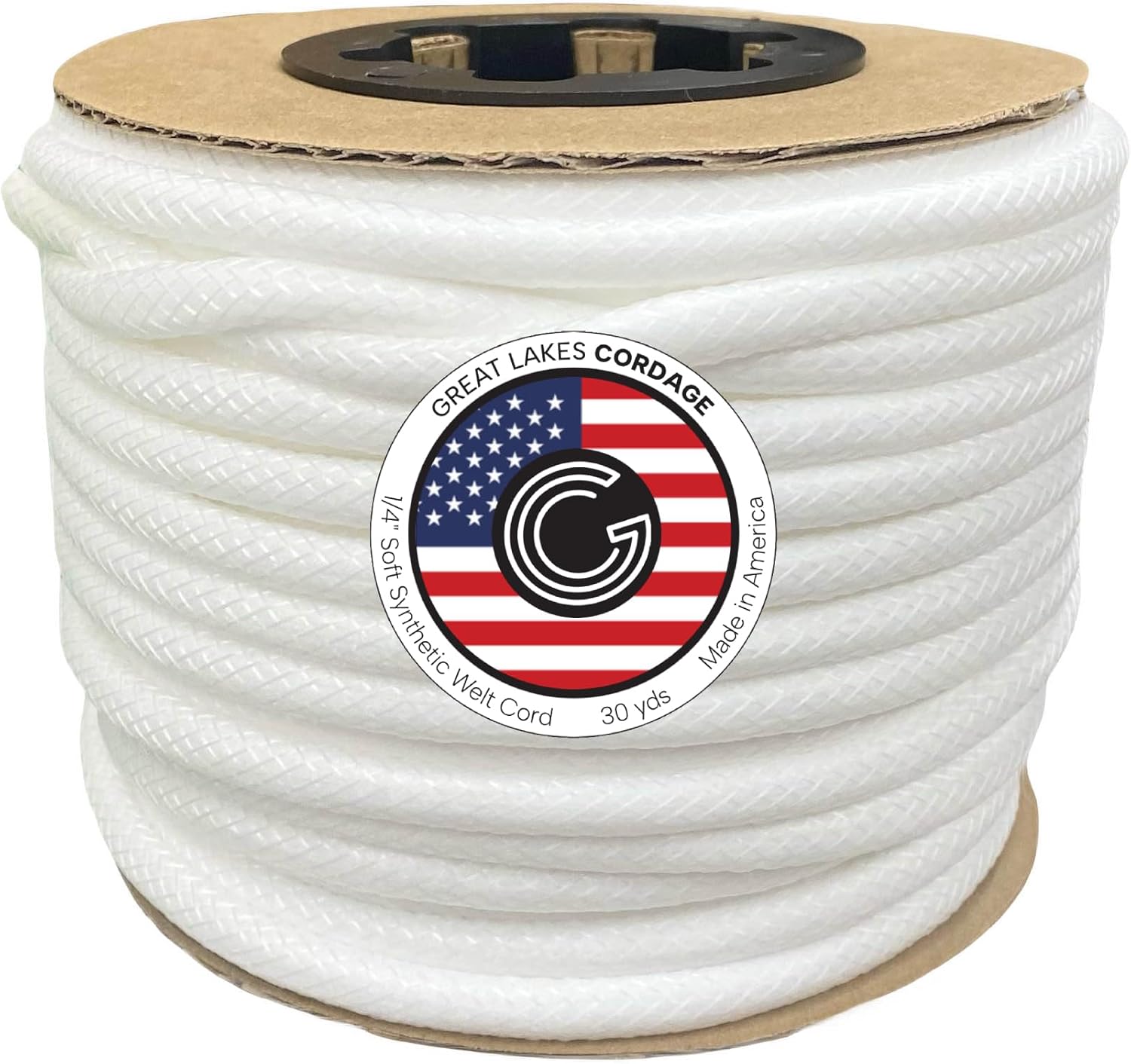1/4" Soft Synthetic Upholstery Welt Cord, Braided, 200 Yards