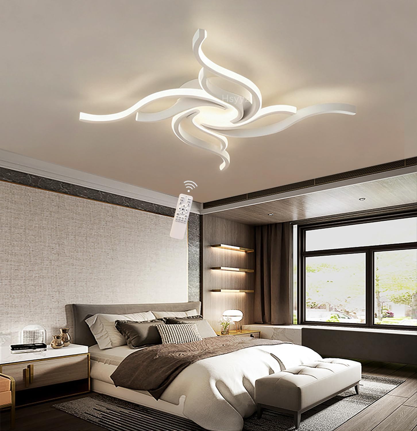 Éclairage de plafond pour bureau moderne en métal blanc chic - 8