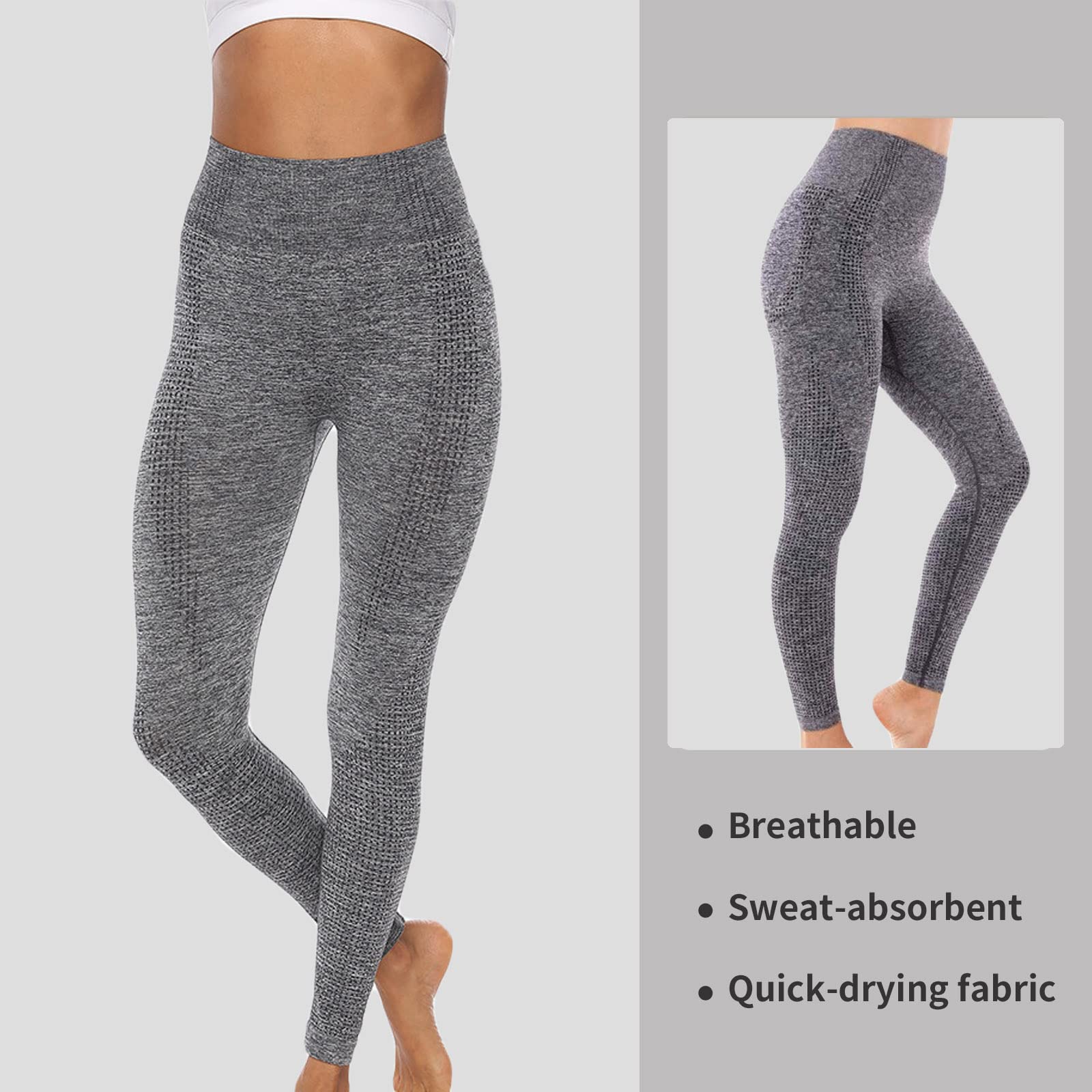 Merlvida Leggins Sportivi Donna Vita Alta Leggings Push Up Pantaloni Palestra Controllo della Pancia Anticellulite Pantacollant Opaco Elastici Tuta Collant Abbigliamento Sportivo Donna Yoga Fitness