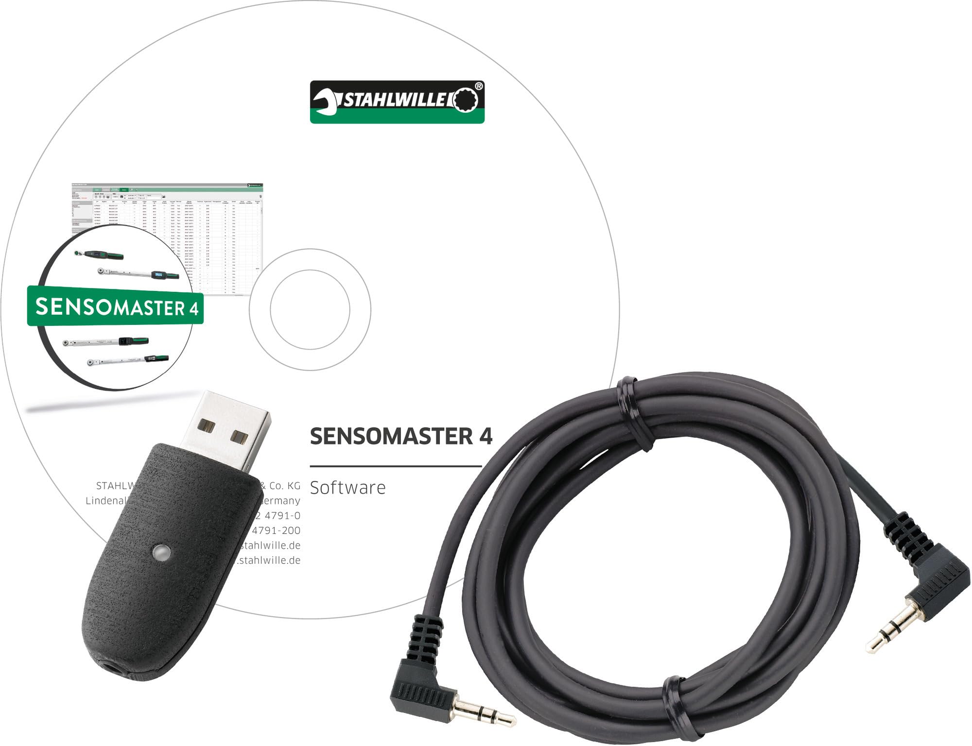 STAHLWILLE 7759-5 USB-Adapter, Klinkensteckerkabel mit Software SensoMaster | für Drehmomentschlüssel 730D, 712R, 713R, zum Verbinden mit einem PC