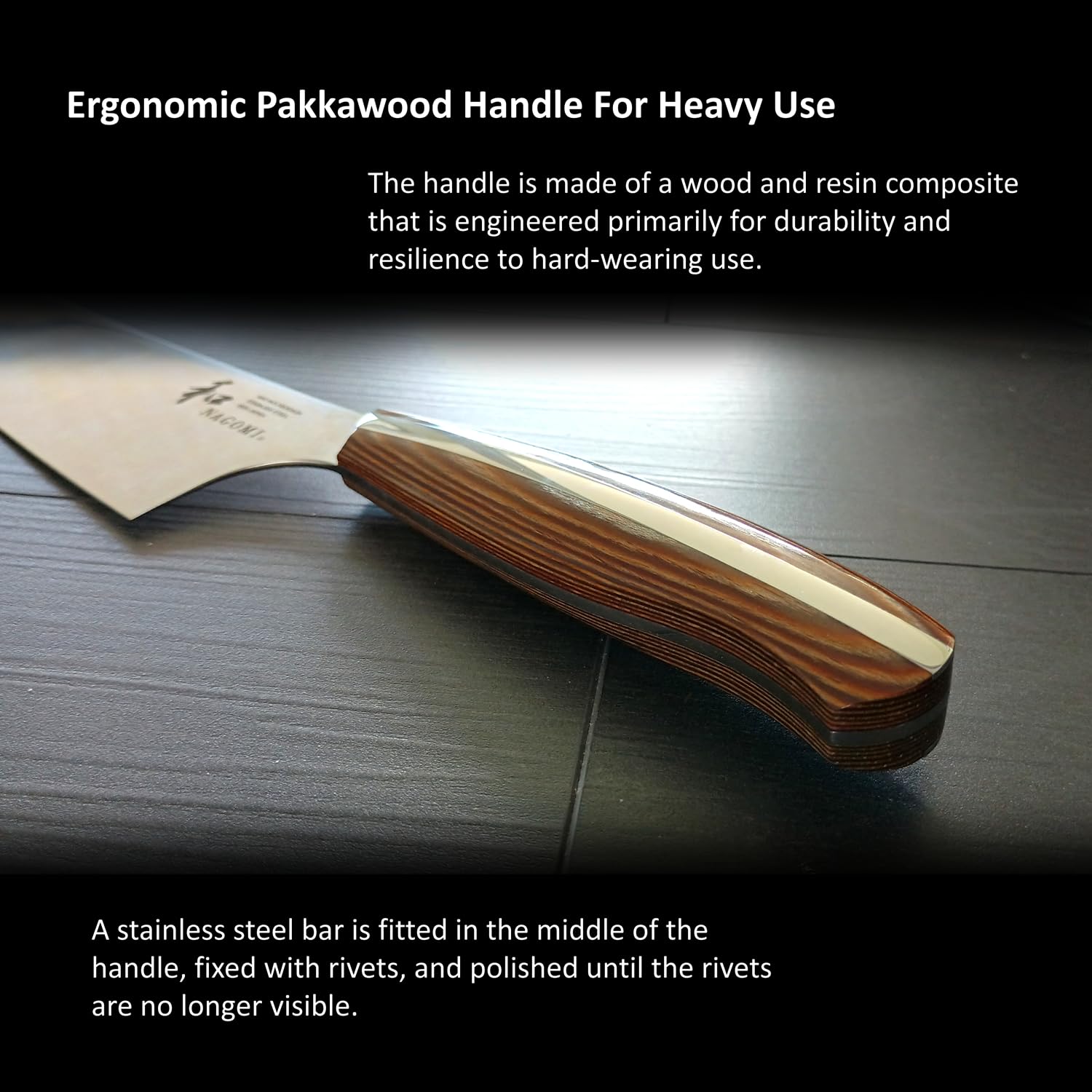 [NAGOMI] 8.5 inch Premium Slicing Knife, Stainless Steel HRC58 Carving Knife for Slicing Roasts, Meats, Sashimi, Fruits and Vegetables | Black Stylish Gift Box — Amazon image 4