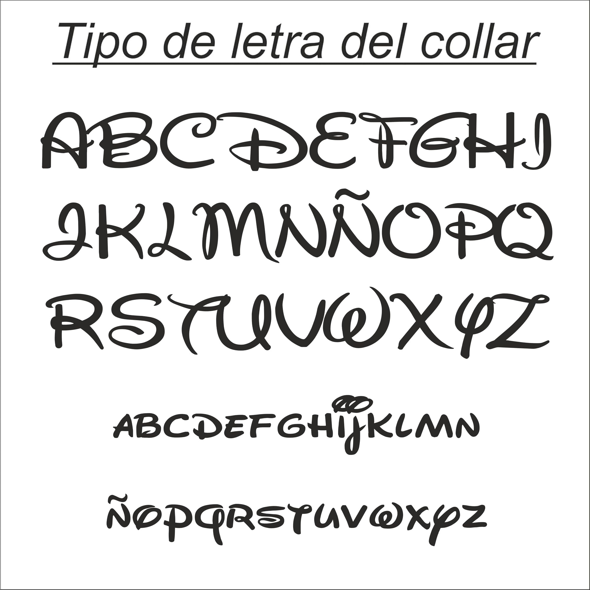 Collar con nombre personalizado en plata de ley 925 | Colgante nombre Disney 38x12 mm aprox | Joya grabada única | Regalo Día de la Madre, cumpleaños o aniversario