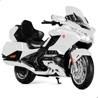 1:12 Motorcycle Model Toy for Honda Goldwing Metal Die-cast with Plastic Motorcycle Model for Welly No Assembly Required Mini Finished Moto Gift for Adult(White)