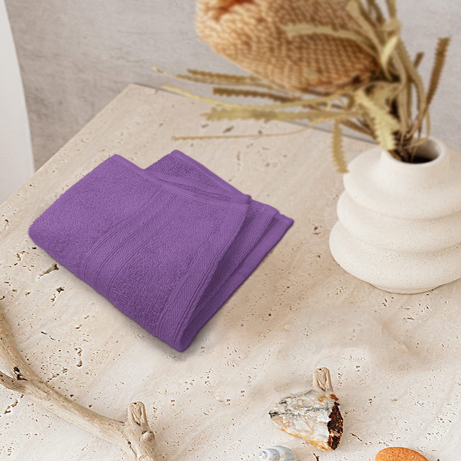 Sassoon Anatolia 1 Piece Cotton Face Towel/Hanky in 500 GSM (30cm X 30cm) - Grape