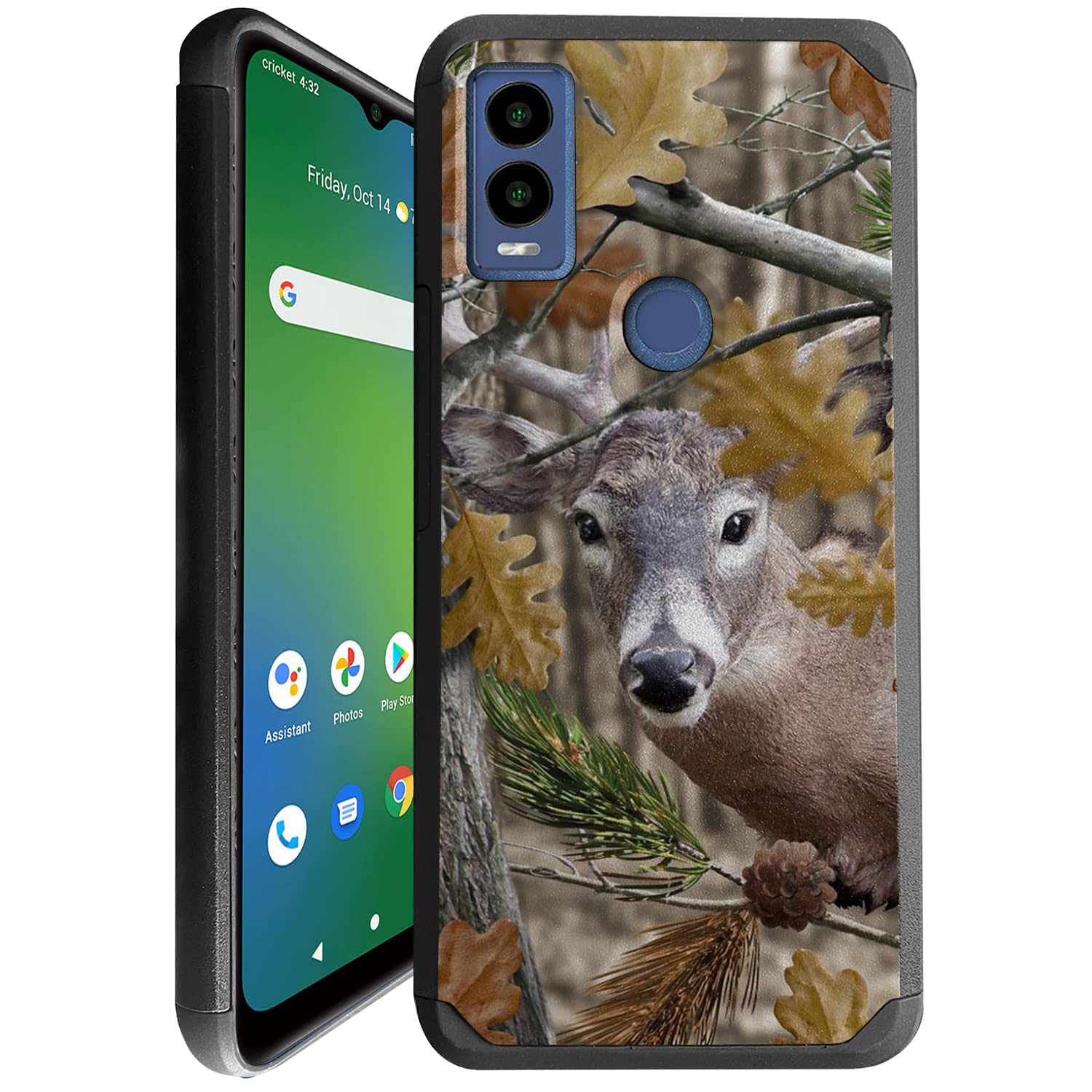 CasesOnDeck Deer Case Compatible with Cricket Innovate E 5G (2022) Case [Dual Tactical] Heavy Duty Case with Double Layer Protection and Design (Deer Tree Camo)