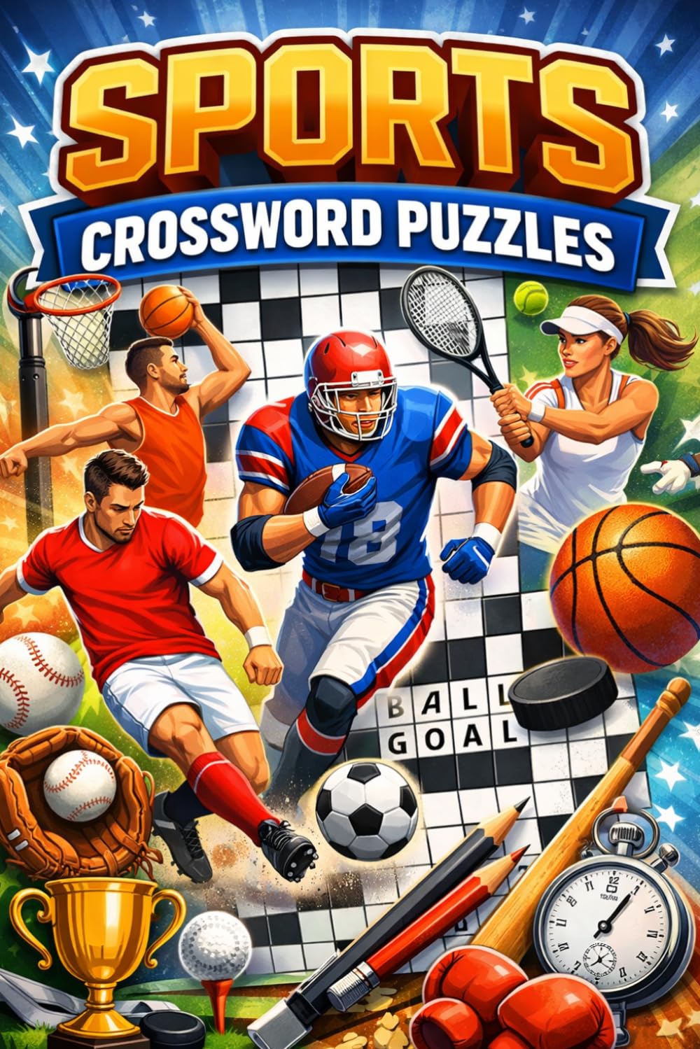 Sport Crossword Puzzels: Crossword Puzzles with Easy to Read Print about Sport, Hobbys and More | 6x9 inches, 120 pages | 50+ Puzzles … Gift for Vacations, Holidays and Relaxation