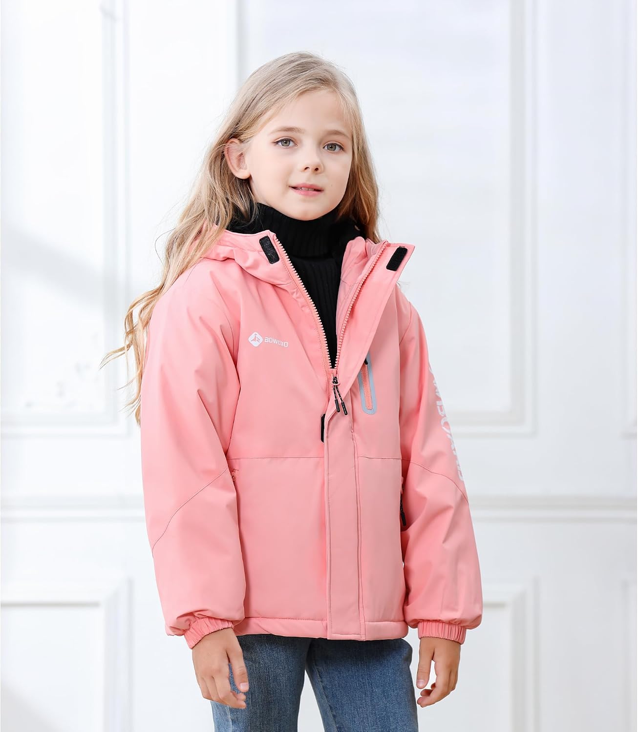 Girls' Waterproof Winter Ski Jacket – Warm Fleece Lined Windproof Snow Coat with Hood for Outdoor Adventure image 5