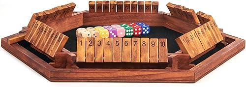 Miniatura 4 de AMEROUS Juego de dados de 1 a 6 jugadores mejorado, juego de mesa de madera con 16 dados para niños y adultos, aula familiar, fiesta en casa o pub