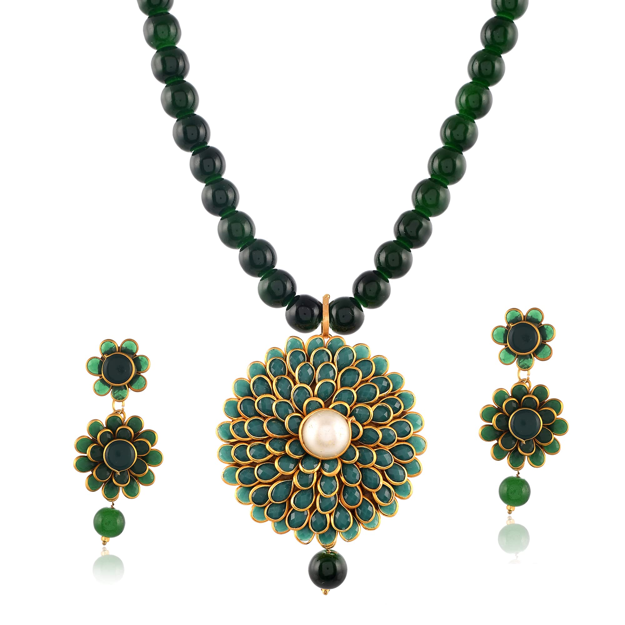 saket nc by chanda saketnc by chanda- green Colour Pachi Pearl Necklace Set With Tops jhumki For Girls & Womens (B08GLC11L1) Amazon Price History, Amazon Price Tracker