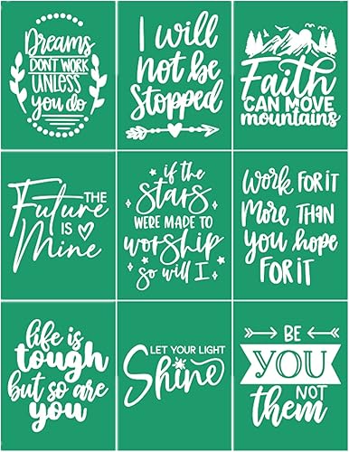 Miniatura 11 de JAJADO I Am Christian Plantillas Reutilizables de Serigrafía Versículos Bíblicos Motivacionales para Manualidades en Camiseta/Madera/Vidrio/Lienzo