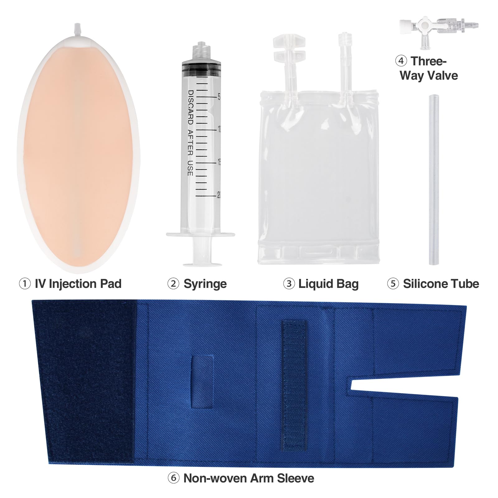 Medarchitect IV Kit de pratique pour la formation à l'injection, kit de pratique d'injection portable pour la pratique de la ponction veineuse, coussinet de pratique d'injection/insertion IV
