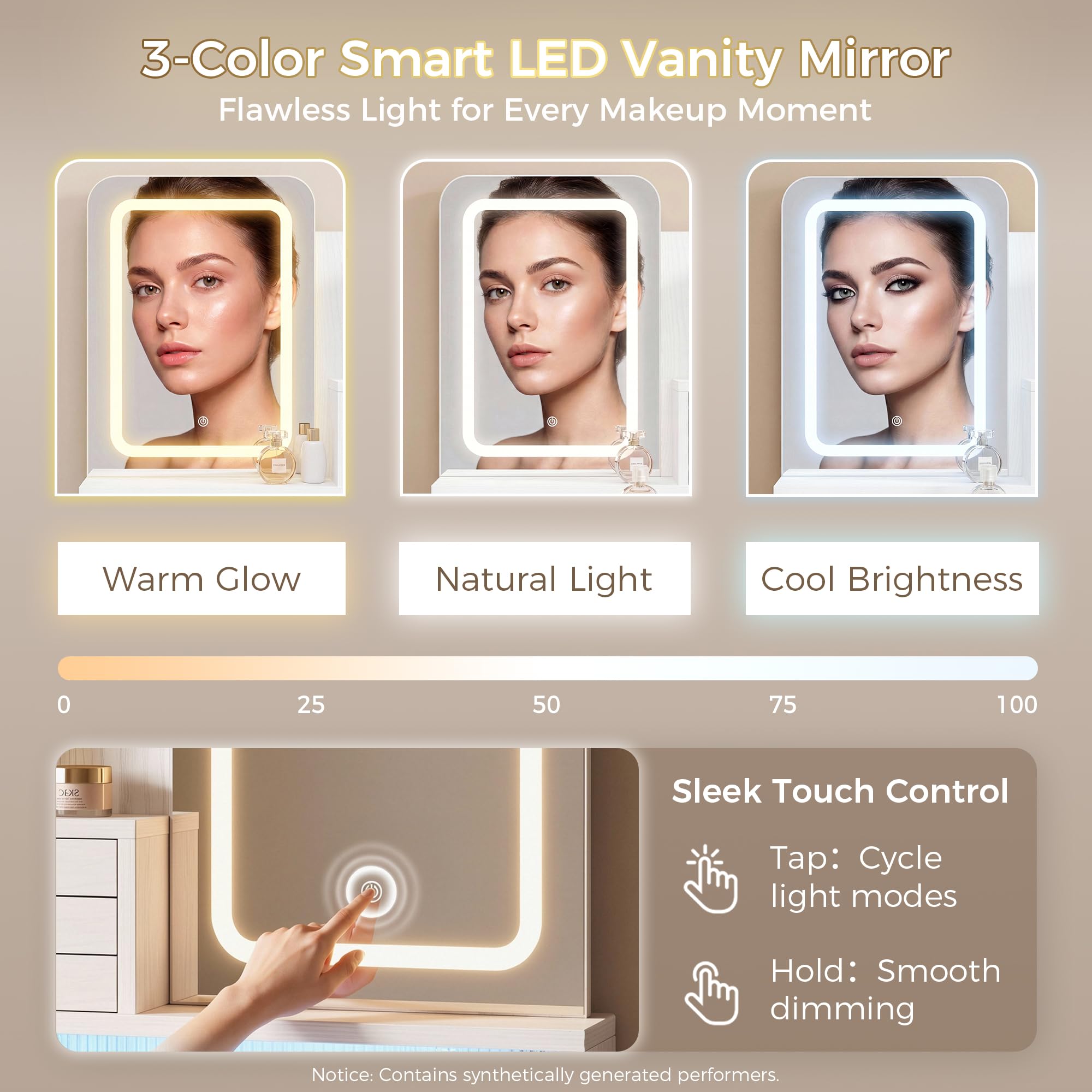 IRONCK Schminktisch mit LED Spiegel & RGB-Beleuchtung, Make-up Tisch mit Schiebetür Staubschutzfach, Steckdose, Föhnhalter, 5 Schubladen, Frisiertisch für Schlafzimmer, 140×70×40cm Weiß