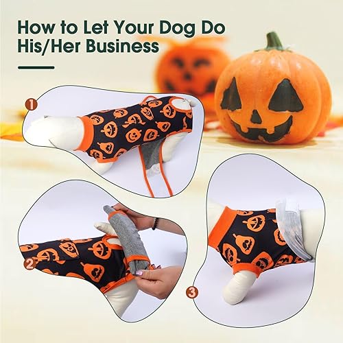 Miniatura 137 de Kuoser Traje de cirugía para perro, cómodo traje de recuperación para perros, mameluco protector posoperatorio, alternativa suave al cuello E